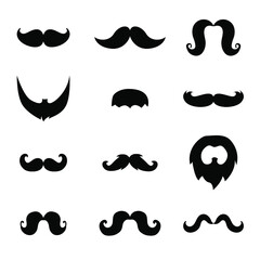 Mustache Set Illustration vector Design Mustache Beard icon