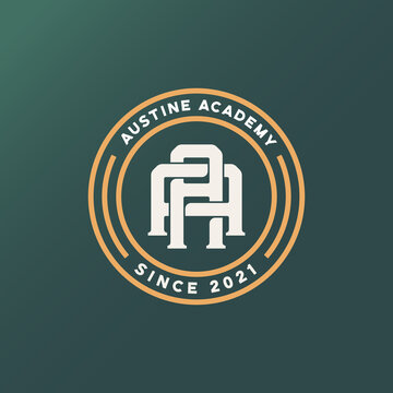 aa monogram logo template badge vector