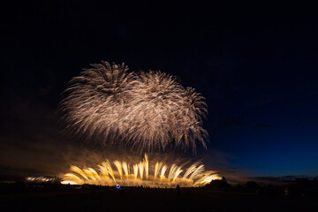 a crowd of people came to the festival, a festival of fireworks, explosions of pyrotechnic charges,...