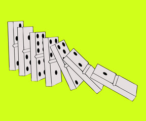 White domino bones. Symbol. Cartoon. Vector illustration.