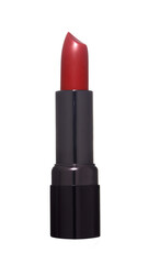 Open red lipstick dark gray black tube