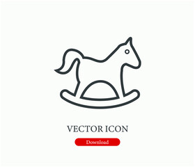 Horse rocker vector icon.  Editable stroke. Linear style sign for use on web design and mobile apps, logo. Symbol illustration. Pixel vector graphics - Vector