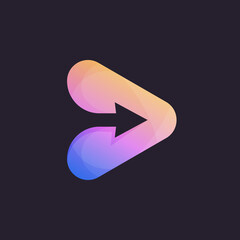 play media button abstract arrow colorful gradient