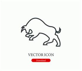 Horse vector icon.  Editable stroke. Linear style sign for use on web design and mobile apps, logo. Symbol illustration. Pixel vector graphics - Vector