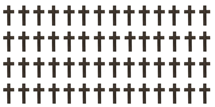 Religious wooden cross. On white background. Isolated. Copying. Print