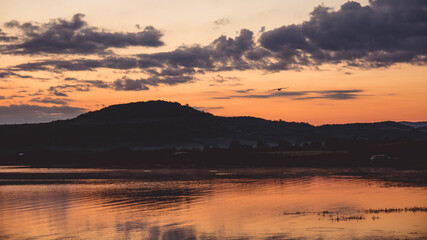 Fishing lake at sunrise