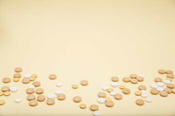 A photo of different medical tablets and pills