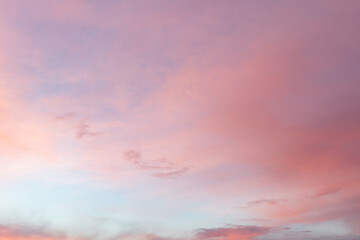 Sunset sky with multicolor clouds. Sky for replacement in architectural photography or 3d design.