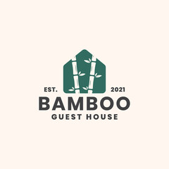 Fototapeta premium bamboo guest house logo template
