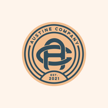 ac monogram logo template badge