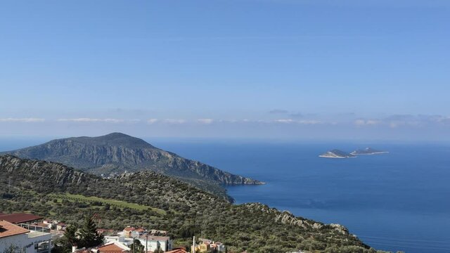Timelapse. Beautiful view of Kalkan bay. Kas, Turkey