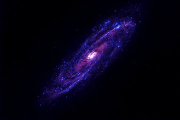 Naklejka na ściany i meble Spiral galaxy on a dark background. Elements of this image were furnished by NASA.