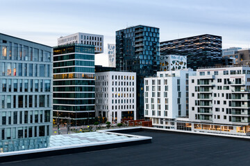 Modern office buildings in Oslo - obrazy, fototapety, plakaty