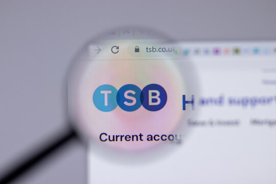 New York, USA - 26 April 2021: TSB Bank company logo close-up on website page, Illustrative Editorial.