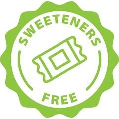no sweeteners free green stamp badge outline icon label
