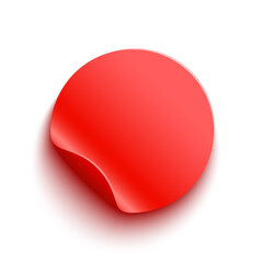 Red round sticker on white background. Tag. Label. Vector illustration.