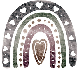 Rainbow watercolor on white background