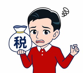 赤い服を着た若い男性