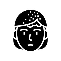 seborrheic dermatitis glyph icon vector. seborrheic dermatitis sign. isolated contour symbol black illustration
