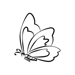 Butterfly icon in trendy flat design