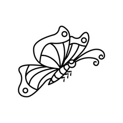 Butterfly icon in trendy flat design