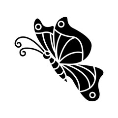 Obraz premium Butterfly icon in trendy flat design