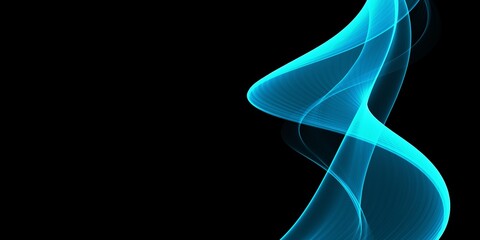 Obraz premium Simple Neon Blue Wave Minimal Modern Elegant Abstract Background 
