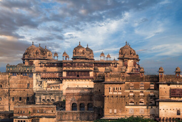 Panoramic photo of Jahangir Mahal, Orchha, Madhya Pradesh, India