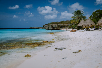  Cas Abou Beach on the caribbean island of Curacao, Playa Cas Abou in Curacao Caribbean tropical...