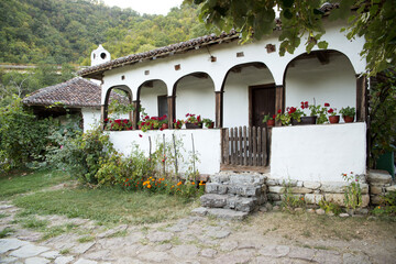 Obraz premium Front view of an ethno house near Lepenski vir. The house is about 200 years old.