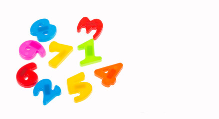 Set of plastic numbers with magnet from 1 to 9