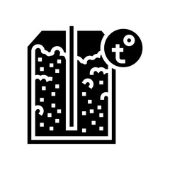 heating semiconductor manufacturing glyph icon vector. heating semiconductor manufacturing sign. isolated contour symbol black illustration