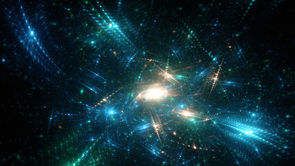 Obraz premium Abstract background, smooth multicolored lines on a black background.