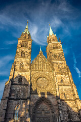 Fototapeta premium Facade of Nuremberg Cathedral, in Germany