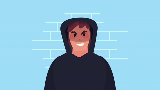 hacker comic character animated icon