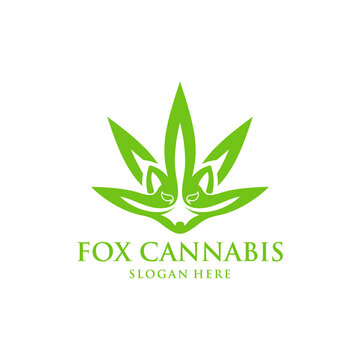 Nature Fox Cannabis Vector Logo Design