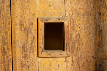 old wooden door with window