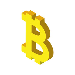 bitcoin sign isometric