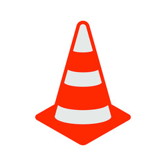 traffic cone. Cone Construction Barrier Icon. traffic road cone color flat icon, color editable