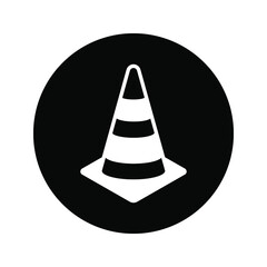 traffic cone. Cone Construction Barrier Icon color editable