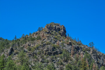 Fototapeta na wymiar Mogollon Mountains above the Mogollon Mining Ghost Town, Mogollon, Catron County, New Mexico