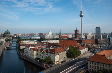 Fototapeta premium An aerial view of Berlin, Germany from above. 