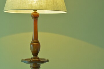 dim lighting room of the mahogany antique lamp. 

This expensive furniture is made in England. 
blurred background soft focus image.