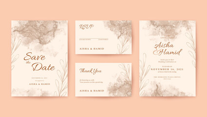 Beautiful and romantic creamy Wedding invitation template