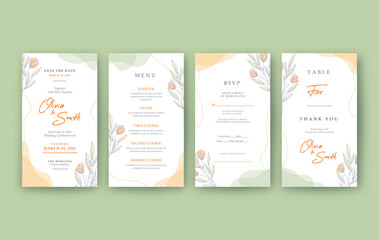 Cheerful and beautiful vertical wedding invitation template