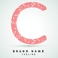 Fototapeta C Letter Logo concept Linear style. Creative Minimal Monochrome Monogram emblem design template. Graphic Alphabet Symbol for Luxury Fashion Corporate Business Identity. Elegant Vector element obraz