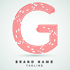 G Letter Logo concept Linear style. Creative Minimal Monochrome Monogram emblem design template. Graphic Alphabet Symbol for Luxury Fashion Corporate Business Identity. Elegant Vector element