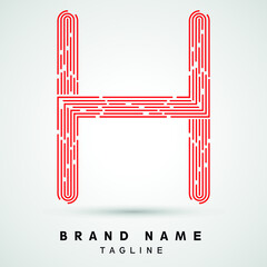 H Letter Logo concept Linear style. Creative Minimal Monochrome Monogram emblem design template. Graphic Alphabet Symbol for Luxury Fashion Corporate Business Identity. Elegant Vector element