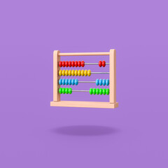 Colorful Wooden Abacus on Purple Background