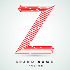 Z Letter Logo concept Linear style. Creative Minimal Monochrome Monogram emblem design template. Graphic Alphabet Symbol for Luxury Fashion Corporate Business Identity. Elegant Vector element